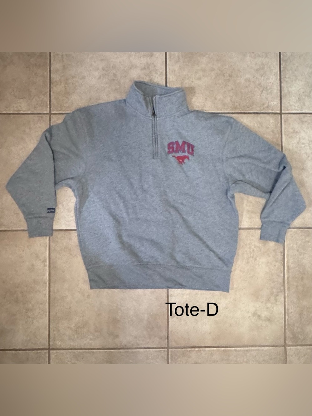 Jansport Gray Quarter-Zip Sweatshirt with Maroon SMU Logo